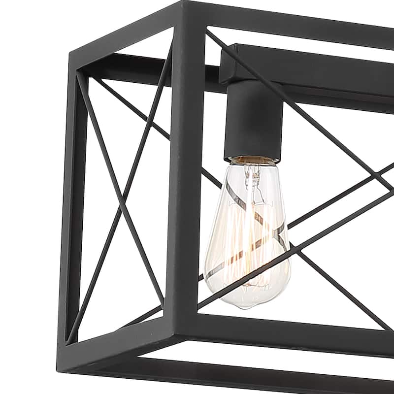 Farmhouse 7-light Linear Rectangle Chandelier - 48