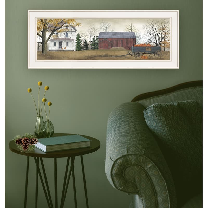 TrendyDecor4U Farmhouse "Pumpkins For Sale" Framed Print Wall Art by Billy Jacobs - Earthtone