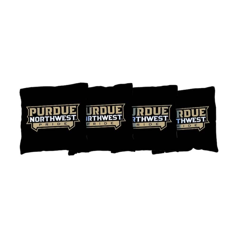 Purdue Northwest Pride Black Cornhole Bags - Corn Filled