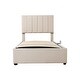 preview thumbnail 8 of 16, Twin Size Upholstered Platform Bed with a Hydraulic Storage System, Beige