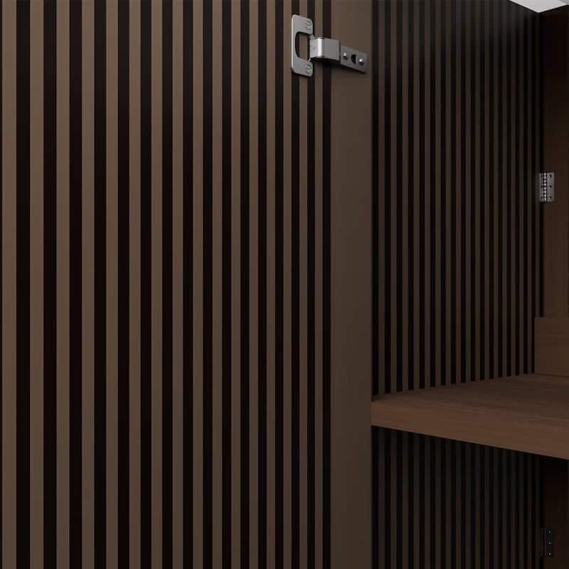 24" Floor Stand Bathroom Vanity Combo with 2 Doors and White Resin Basin Top