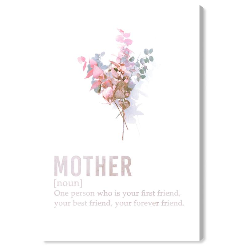 Wynwood Studio Prints Typography and Quotes Mother Definition White and Modern & Contemporary Wall Art Canvas Print