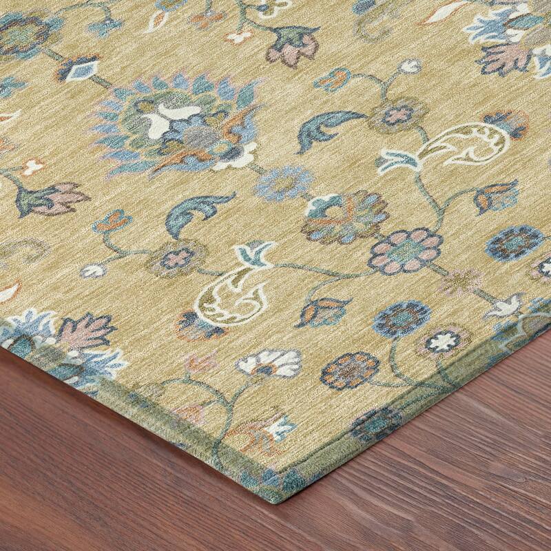 Machine Washable Indoor/ Outdoor Traditional Basalt Chantille Rug