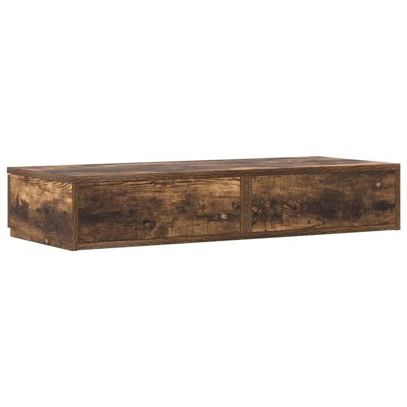 vidaXL Bed Drawers Smoked Oak 31.50 x 14.37 x 6.50 in Engineered Wood