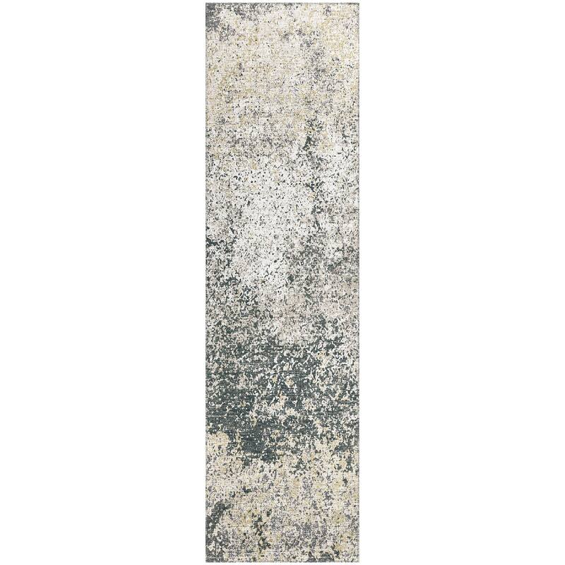 Indoor/Outdoor Rylee Modern Abstract Washable Rug New - Gray - 2'3" x 7'6" Runner