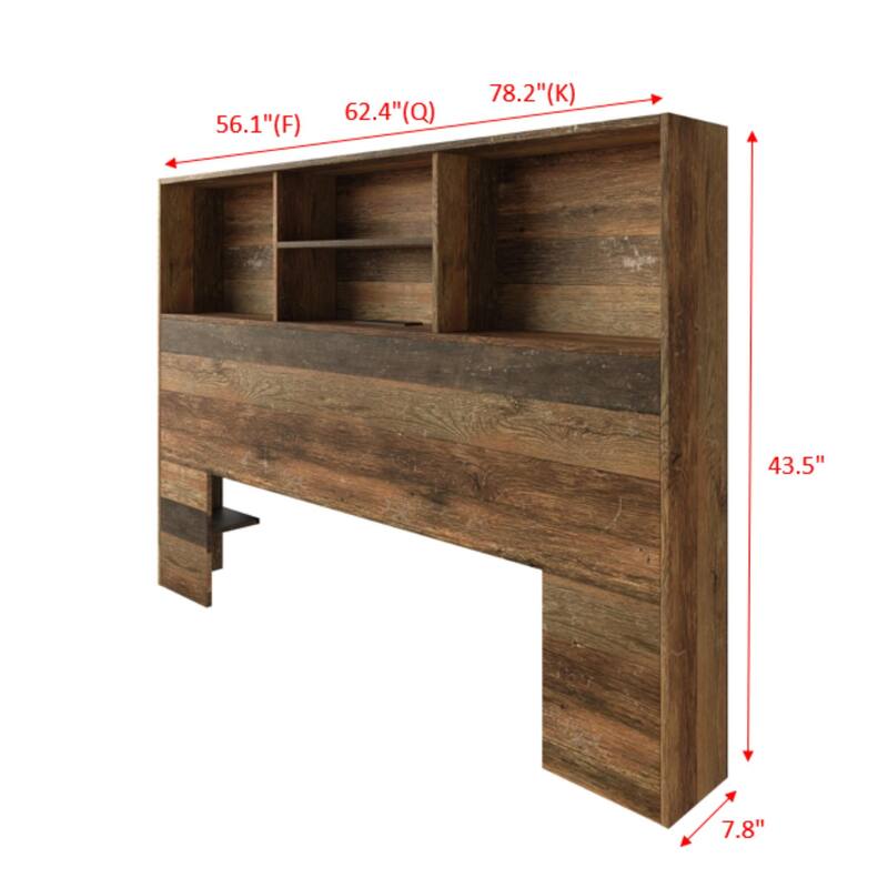 Clayfell Pomona Freestanding Storage Headboard with Shelving