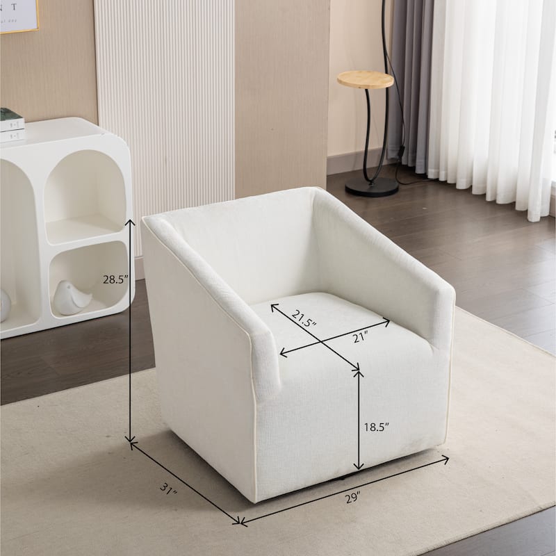 Modern 360°Swivel Upholstered Barrel Armchair for Home Sofa Living Room,Bedroom