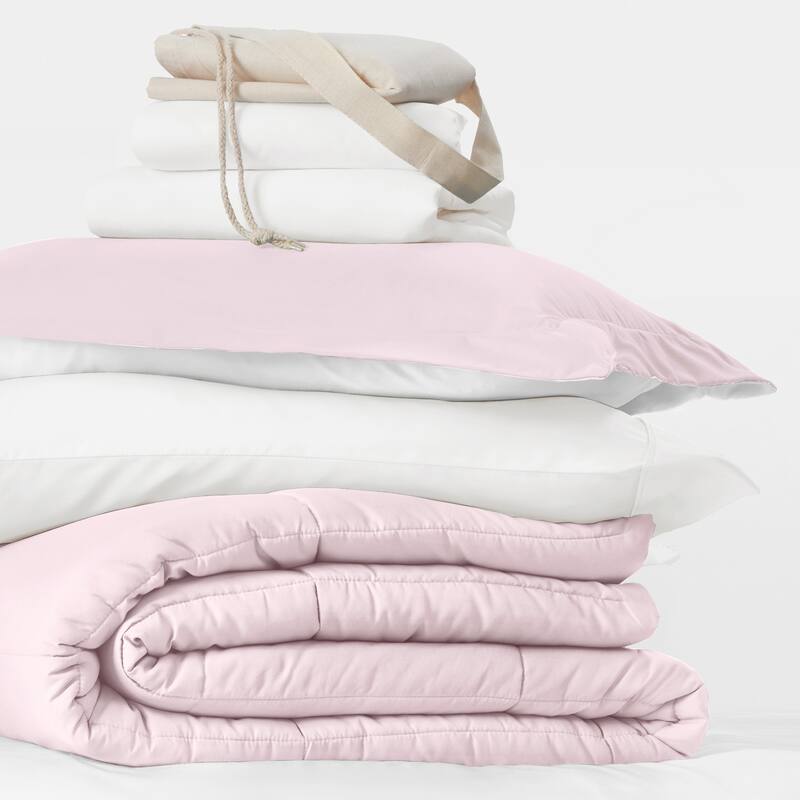 8pc Twin XL Solid Dorm Bedding Bundle