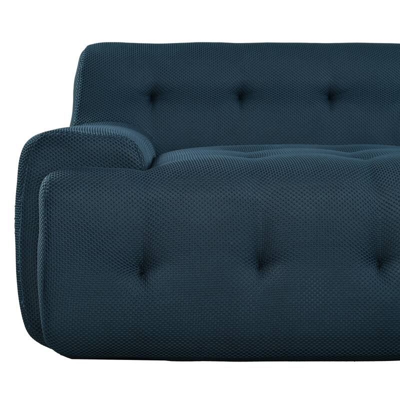 107" Polyester Mesh L-Shaped Modular Sectional Sofa with Deep Seat & Pocket Springs