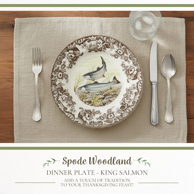 Spode Woodland Dinner Plate Fish Collection - 10.5 inch