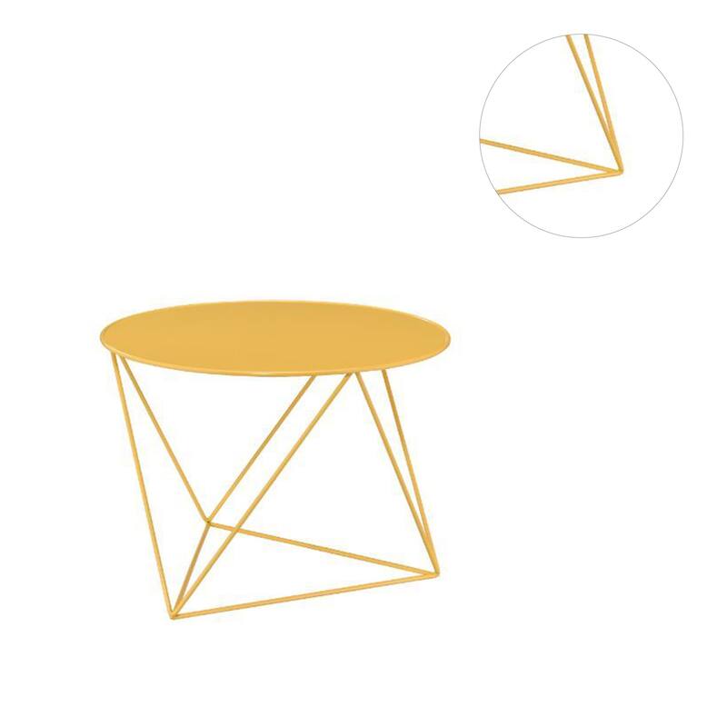 Round Table Accent Table in Metal Base