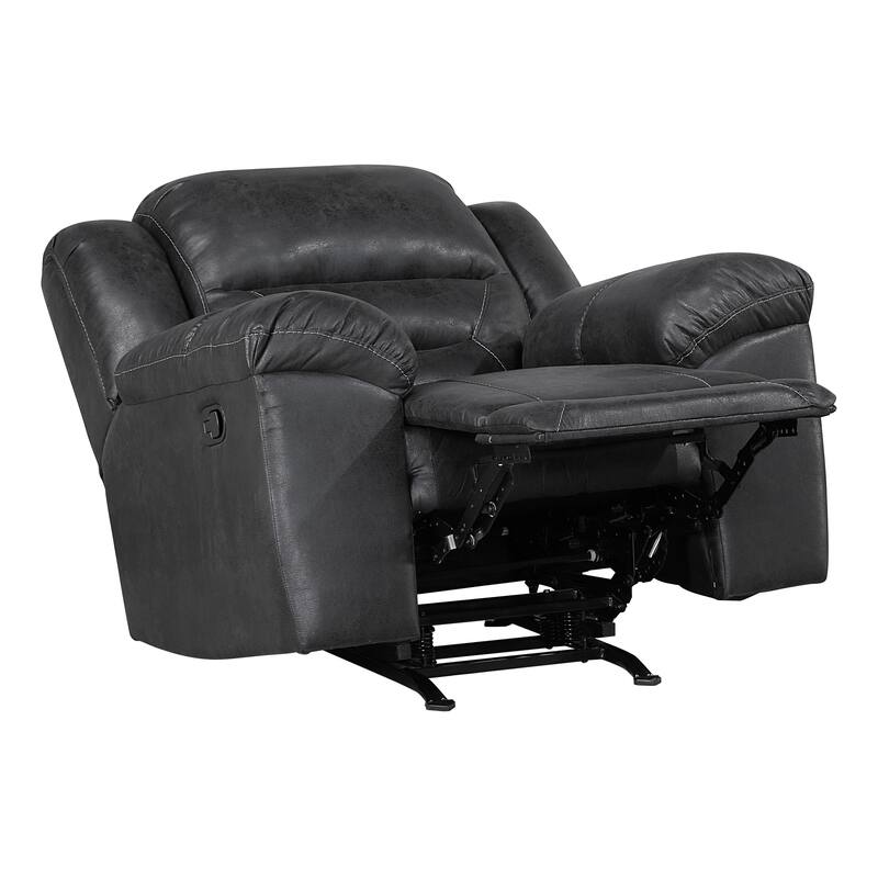 Alonzo 46" Polished Microfiber Rocker Manual Reclining Chair