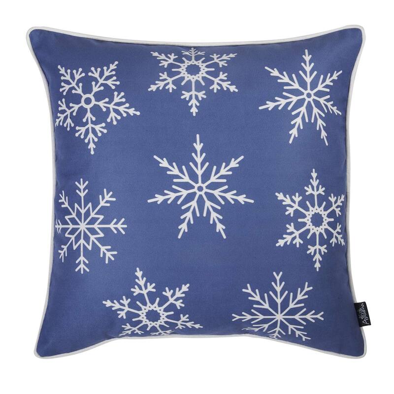Decorative Christmas Snowflakes Single Throw Pillow Cover Square