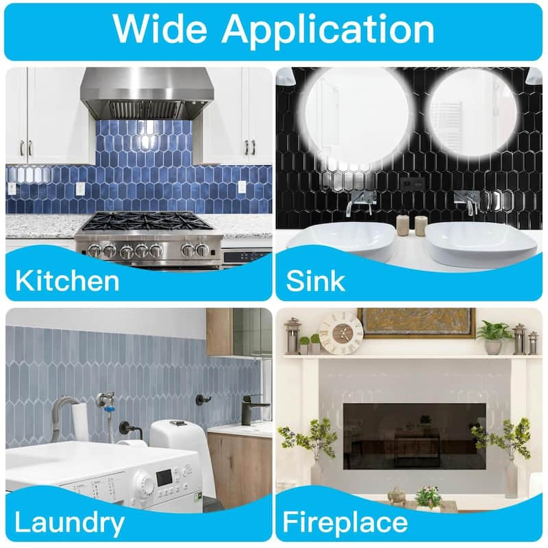 Art3d 10pcs Peel and Stick Backsplash Thickened Wall Tiles, 12''x12'', Cover 10 Sq.Ft.