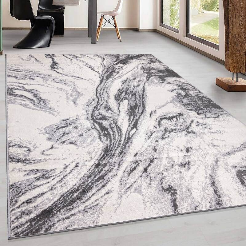 World Rug Gallery Modern Abstract Swirl Area Rug