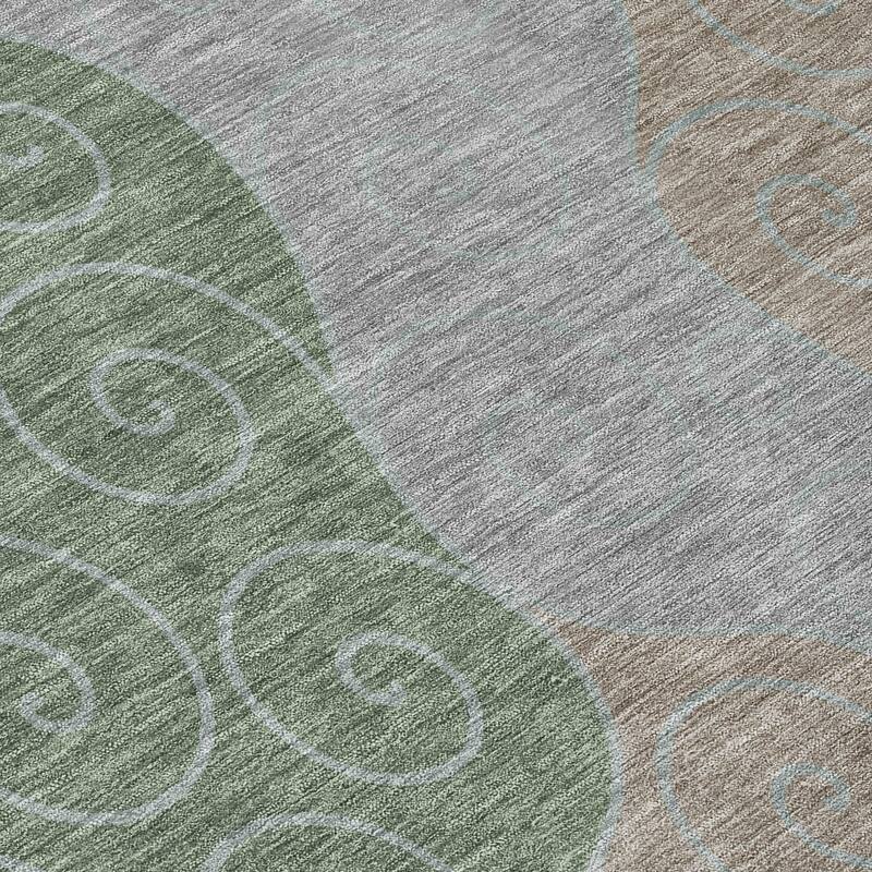 Machine Washable Indoor/ Outdoor Swirly Chantille Rug