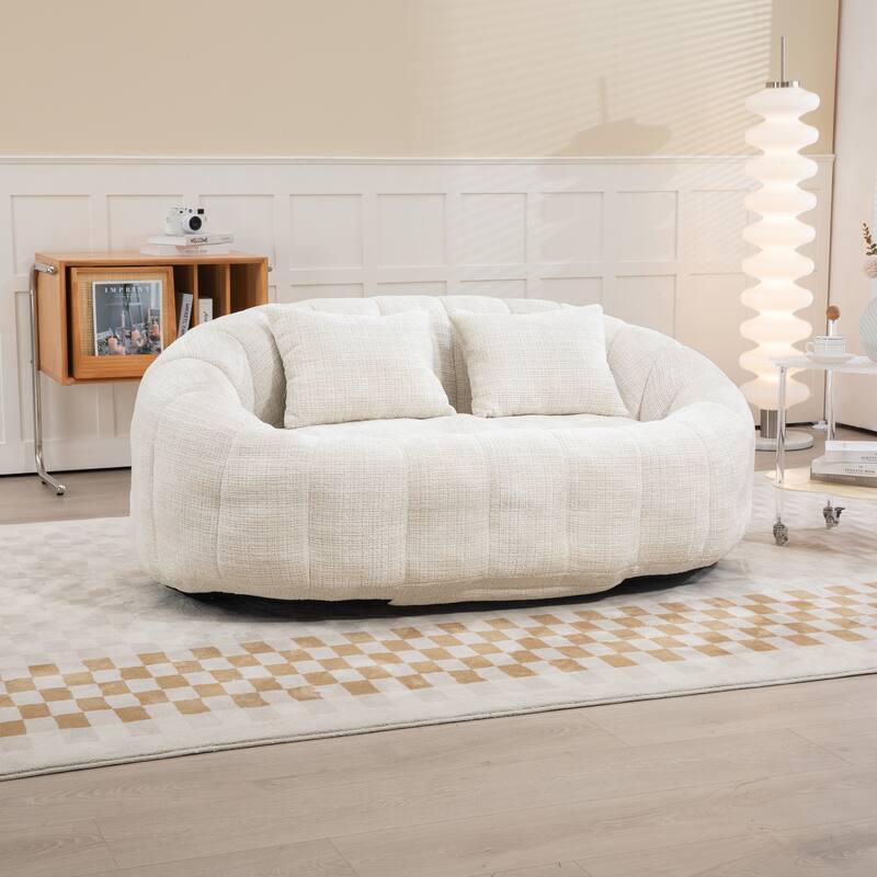 GDFStudio - Laurel Chenille 2-Seater Lazy Sofa with High-Density Foam and Oversized Comfort