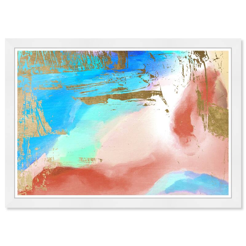 Wynwood Studio Prints Abstract Ocean Sunset Blue and Modern & Contemporary Wall Art Canvas Print
