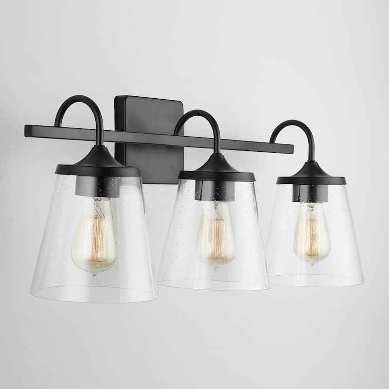 Jayne 3-light Bath/ Vanity Fixture w/ Clear Seeded Glass