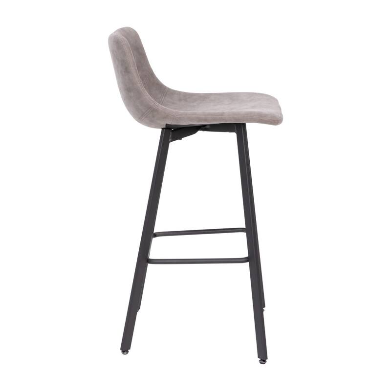 Set of 2 Armless Upholstered Metal Counter Stools