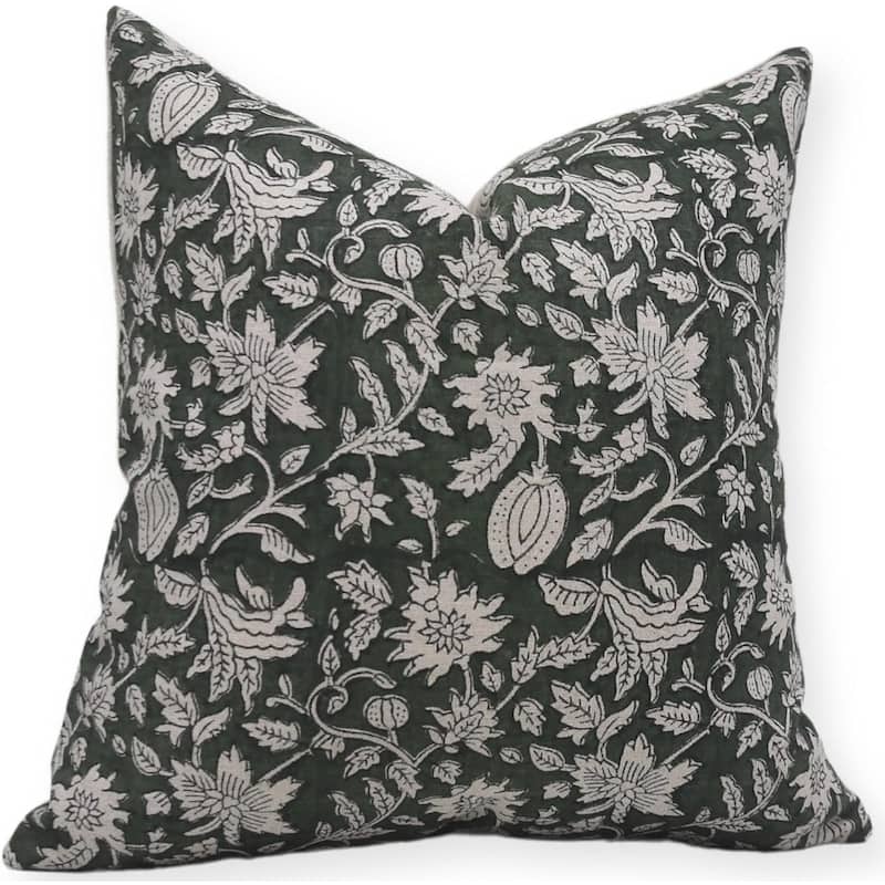 Fabdivine Linen Bohemian Block print pillow Cover - Pillow Covers - 16" x 16"