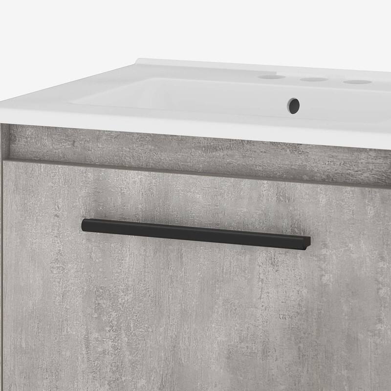 Moasis Wall Mounted Bathroom Vanity Cabinet with Ceramic Sink