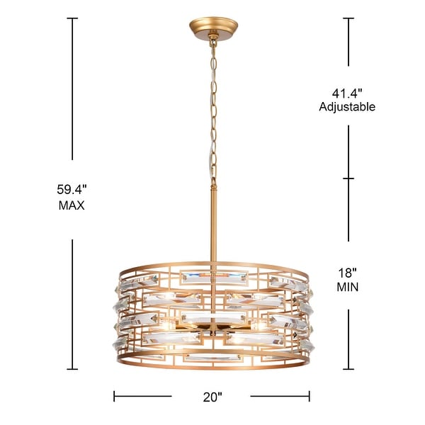 Anita Drum Shade Chandelier with Clear Glass Prism On Sale Bed Bath Beyond 36881376