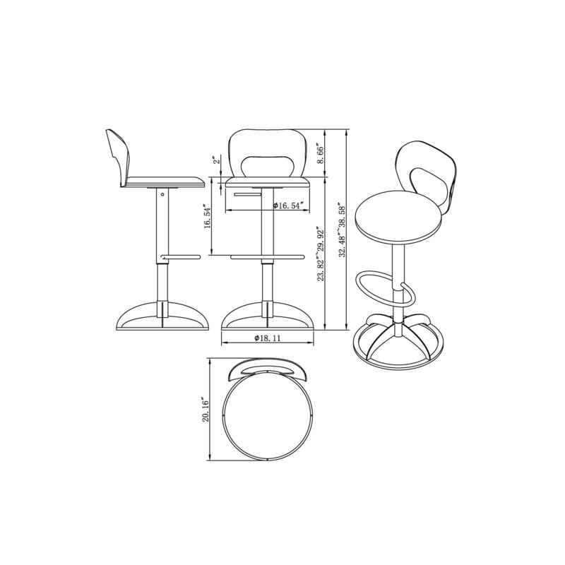 Somette MEI Oval Metal-Back Adjustable Height Stool