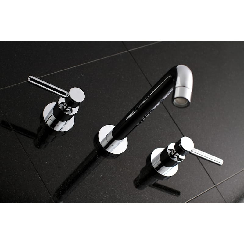 Concord 3-Hole Wall Mount Roman Tub Faucet in Polished Nickel