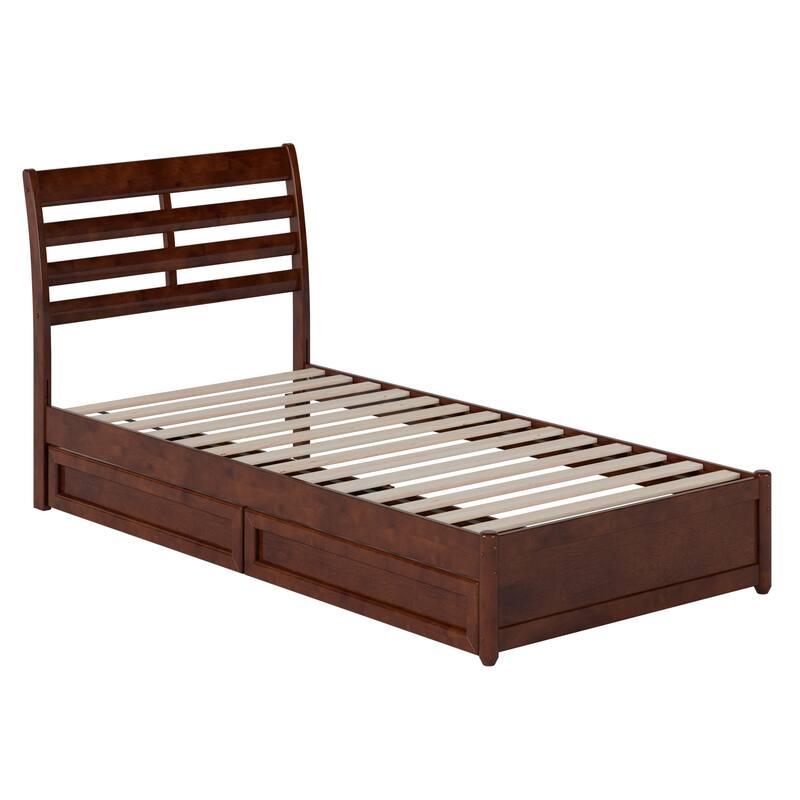 Emelie Platform Bed with Panel Footboard and Storage Drawers
