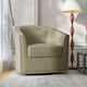 Modern Swivel Barrel Chair with Nailhead Trim