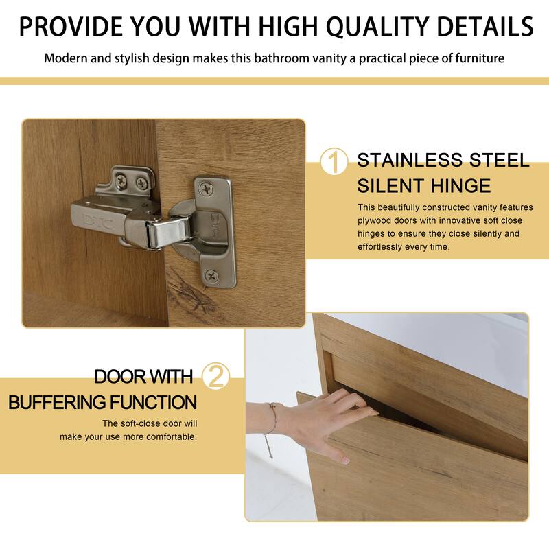 18 Inch Single Sink Bathroom Vanity with Soft Close Door, 18x10