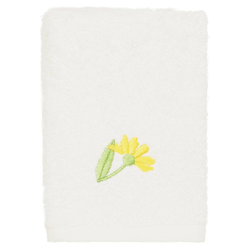 Authentic Hotel and Spa 100% Turkish Cotton Daisy 3PC Embellished Towel Set