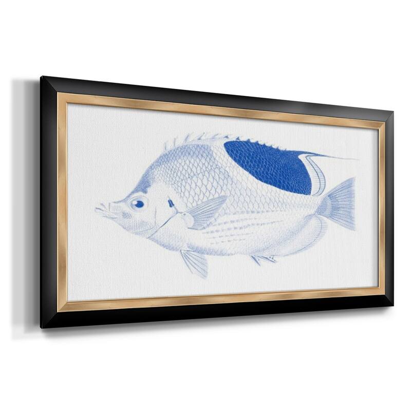 Blue & White Tropical Fish I Premium Framed Canvas- Ready to Hang