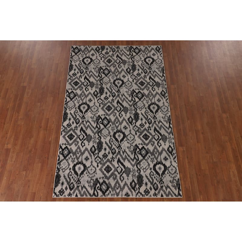 Beige Art & Craft Turkish Area Rug Machine Made Geometric Carpet - 5'0" x 8'0"
