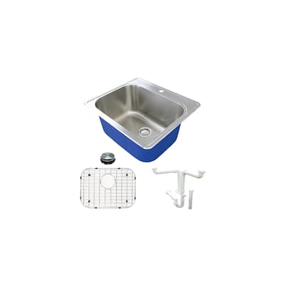Transolid Meridian Stainless 25-in x 22-in x 12-in Laundry Sink Kit