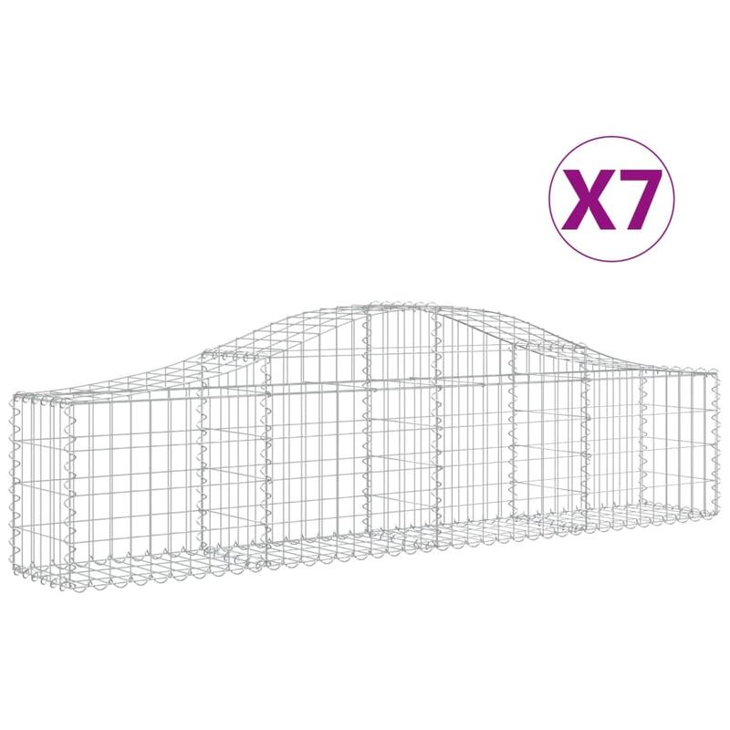 vidaXL Gabion Basket Arched Gabion Basket Planter for Flower Galvanized Iron - 78.7 x 78.7 x 23.6 inch