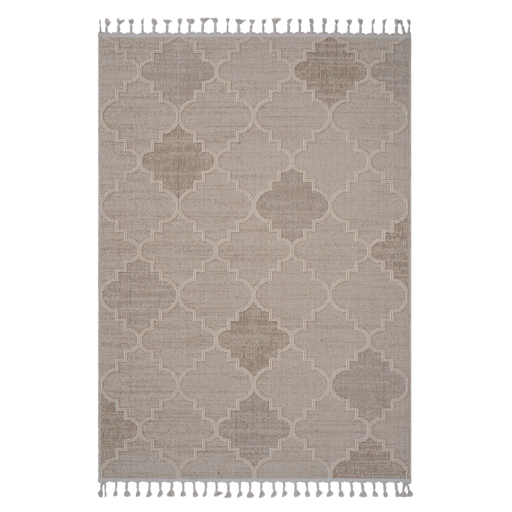 LOOM & LUXE Collection Cream/Trellis Indoor/Outdoor Area Rug