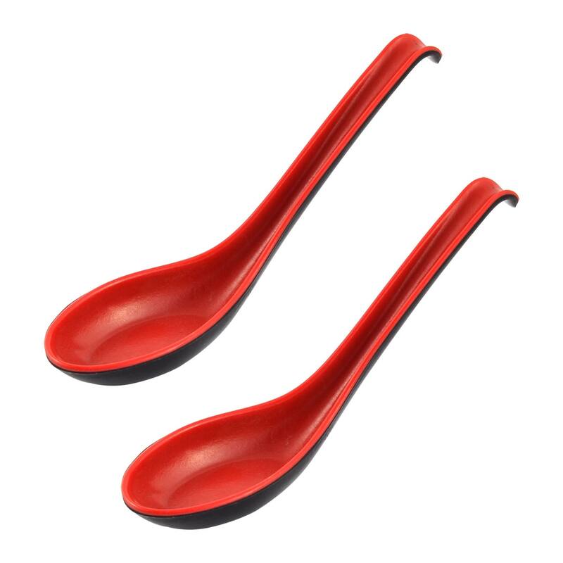 Plastic Utensil Soup Food Porridge Spoon Ladle 16cm Length 2pcs - Red - 6.3" x 1.6"(L*W)