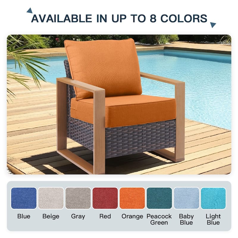 Pocassy 22"x24"x6" Inch Thick Cushions Pillows Indoor Outdoor Cushion 4 Set