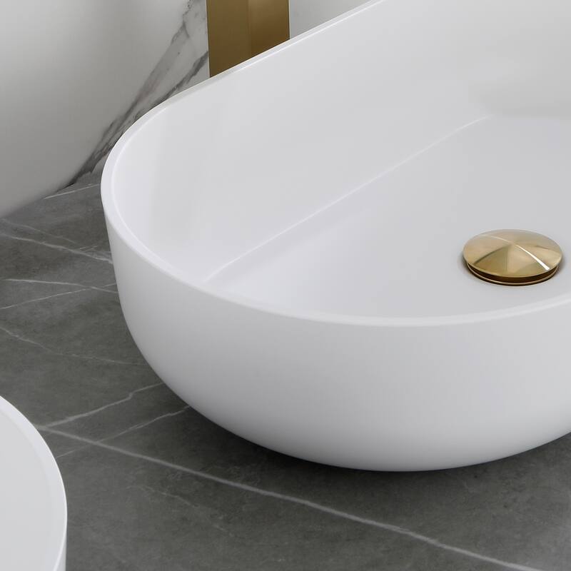24" Modern Oval Above Bathroom Vessel Sink