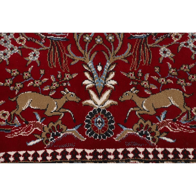 Animal Design Floral Kashan Turkish Area Rug Machine Made Carpet - 9'9" x 12'8"