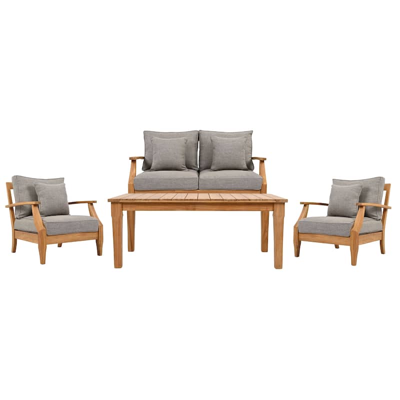 SAFAVIEH Couture Outdoor Patio Furniture Martinique Wood Arm Chair - 31"W x 36"D x 33"H