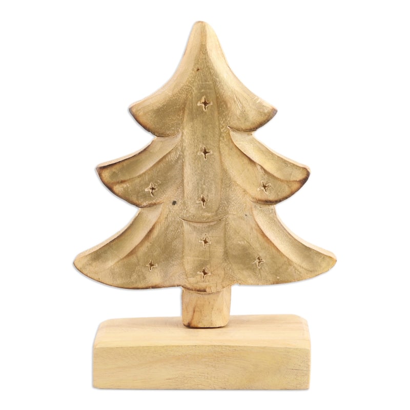 Novica Handmade Christmas Warmth Wood Sculpture