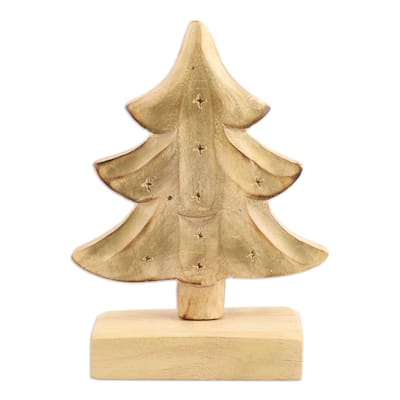 Novica Handmade Christmas Warmth Wood Sculpture