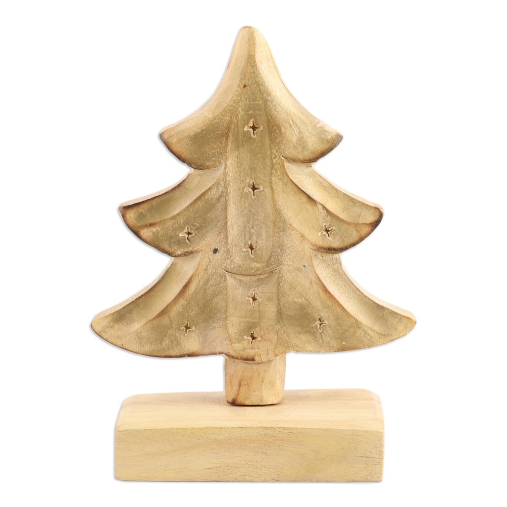 Novica Handmade Christmas Warmth Wood Sculpture