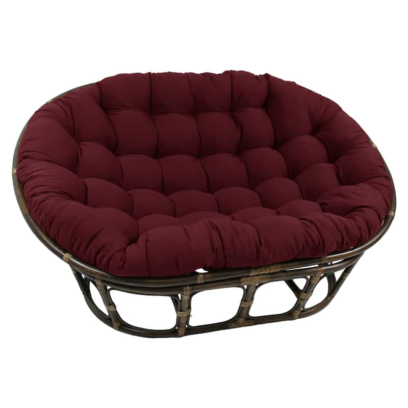 65-inch by 48-inch Solid Twill Double Papasan Cushion (Cushion Only) - Burgundy