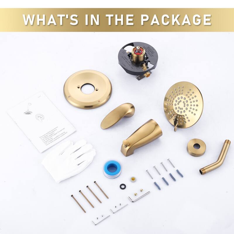 WOWOW Single Handle 5-Spray Tub and Shower Faucet (Valve Included)