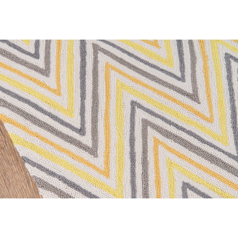 Momeni Geo Hand Hooked Polyester Contemporary Chevron Area Rug