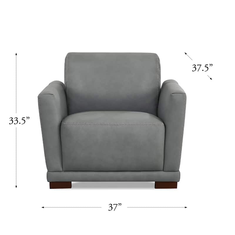 Hydeline Mary Top Grain Leather Sofa Loveseat and Chair Set with Memory Foam and Springs